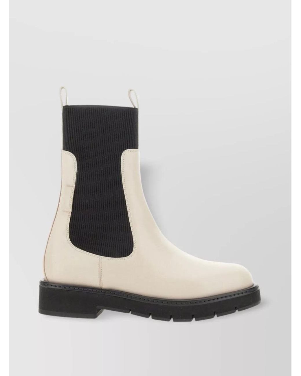 Ferragamo White Leather Chelsea Boots