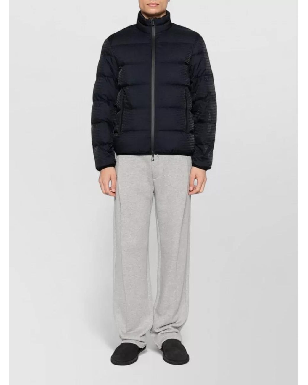 Emporio Armani Blue Quilted Down Padded Coat for men