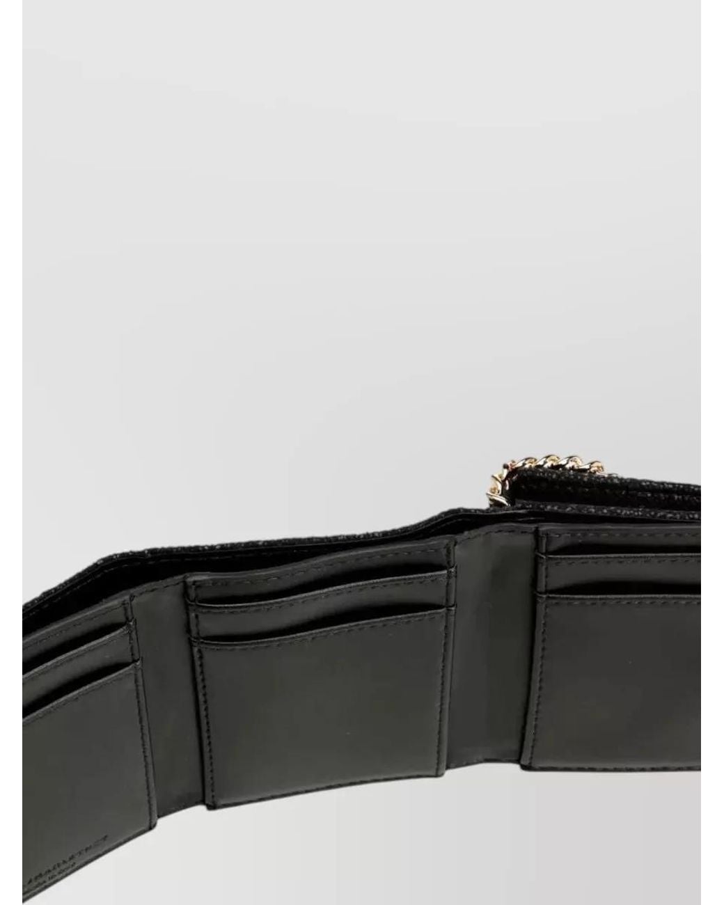Stella McCartney Black Faux Leather Trifold Wallet