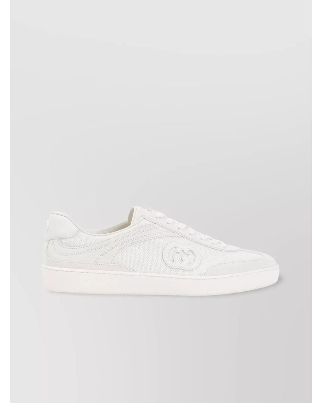 Gucci White Suede Low-Top Sneakers for men