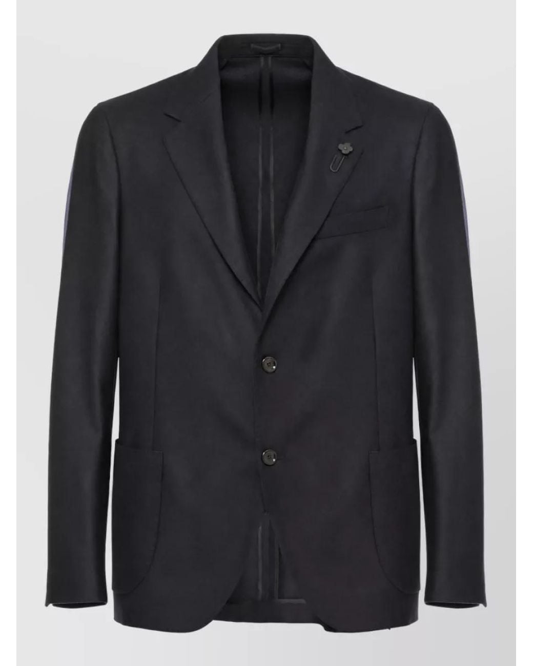 Lardini Black Virgin Wool Single-Breasted Suit Jacket for men