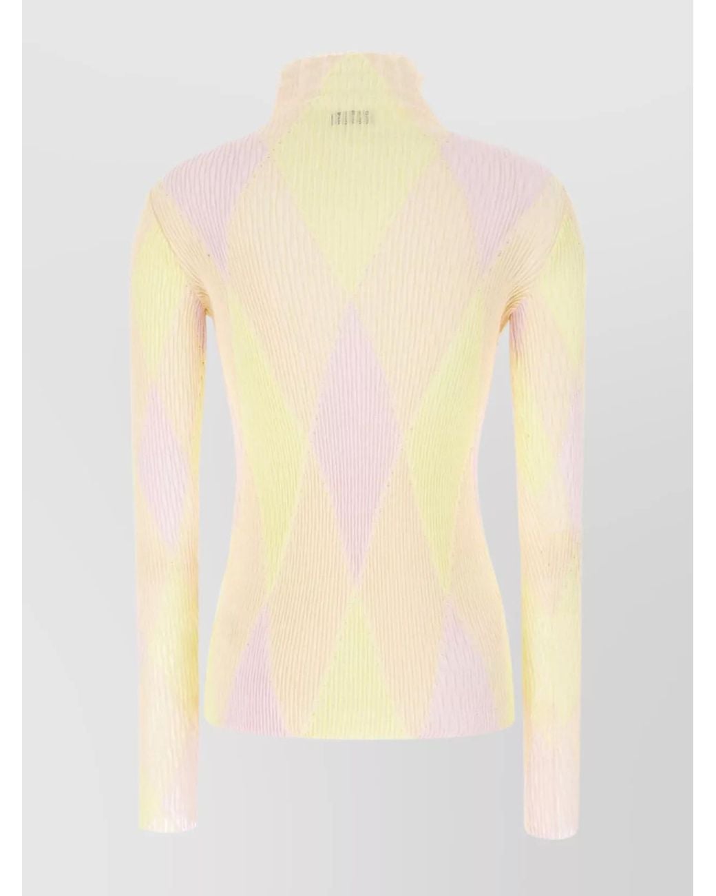 Burberry Yellow Silk Blend Checked T-Shirt