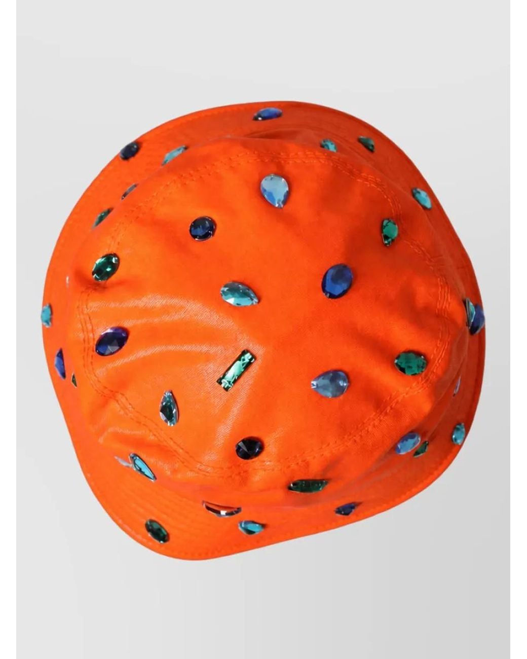Dolce & Gabbana Orange Crystal Embellished Bucket Hat