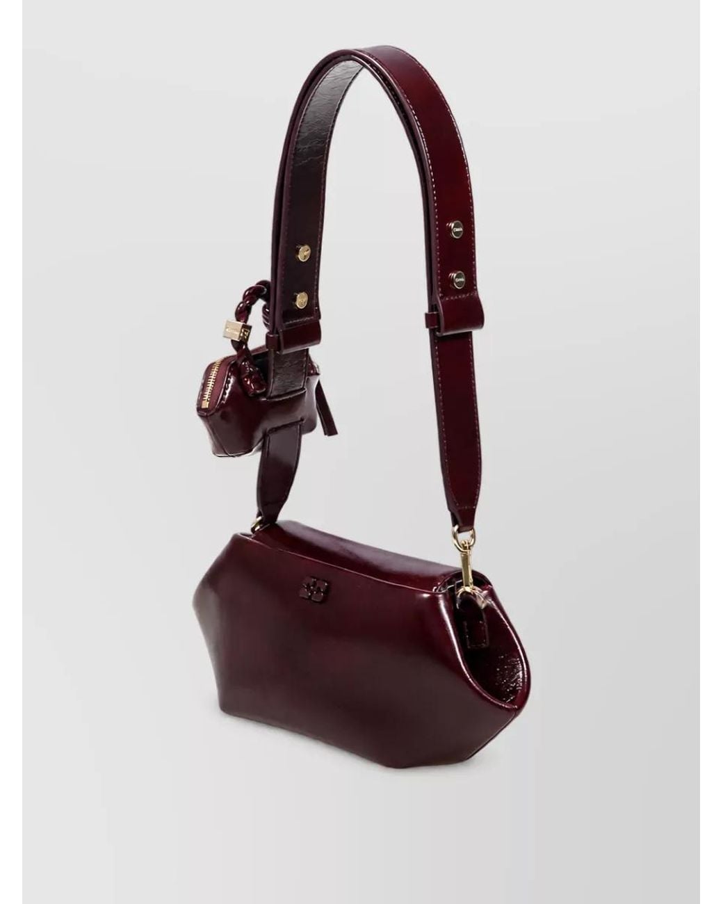 Ganni Purple Bou East/West Deep Shine Clutch Bag