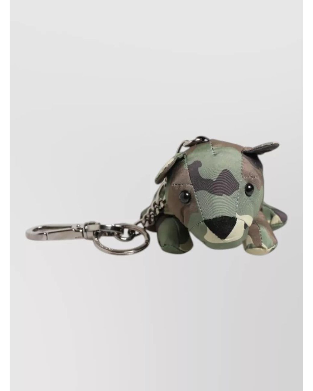 Dolce & Gabbana Metallic Camouflage Bear Keyring for men