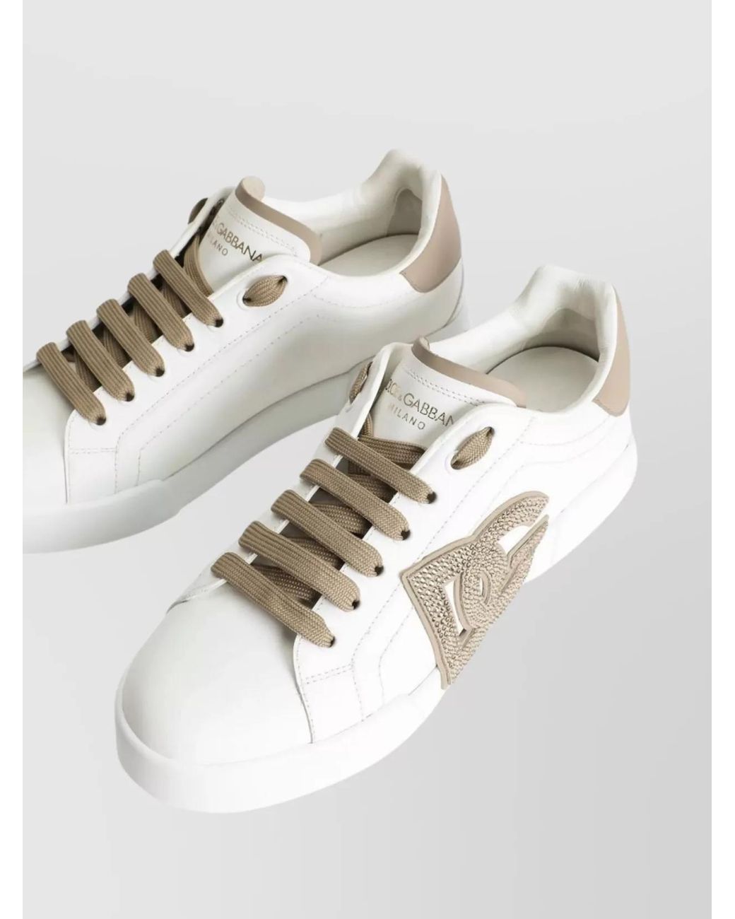 Dolce & Gabbana Metallic Leather Low-Top Sneakers