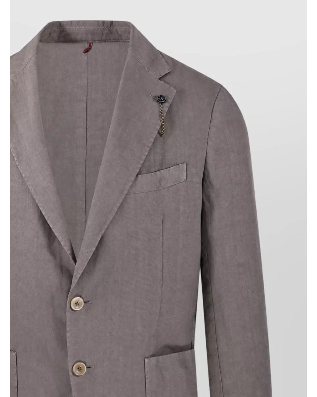 Santaniello Gray Linen Suit Jacket for men
