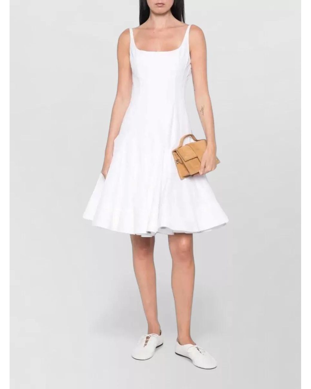 Jacquemus White Cotton Sleeveless Flared Mini Dress