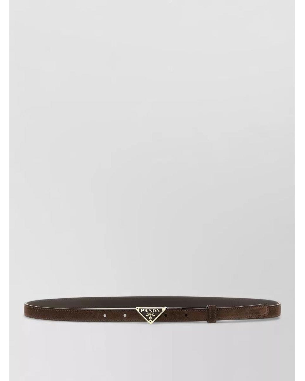 Prada White Suede Logo Belt
