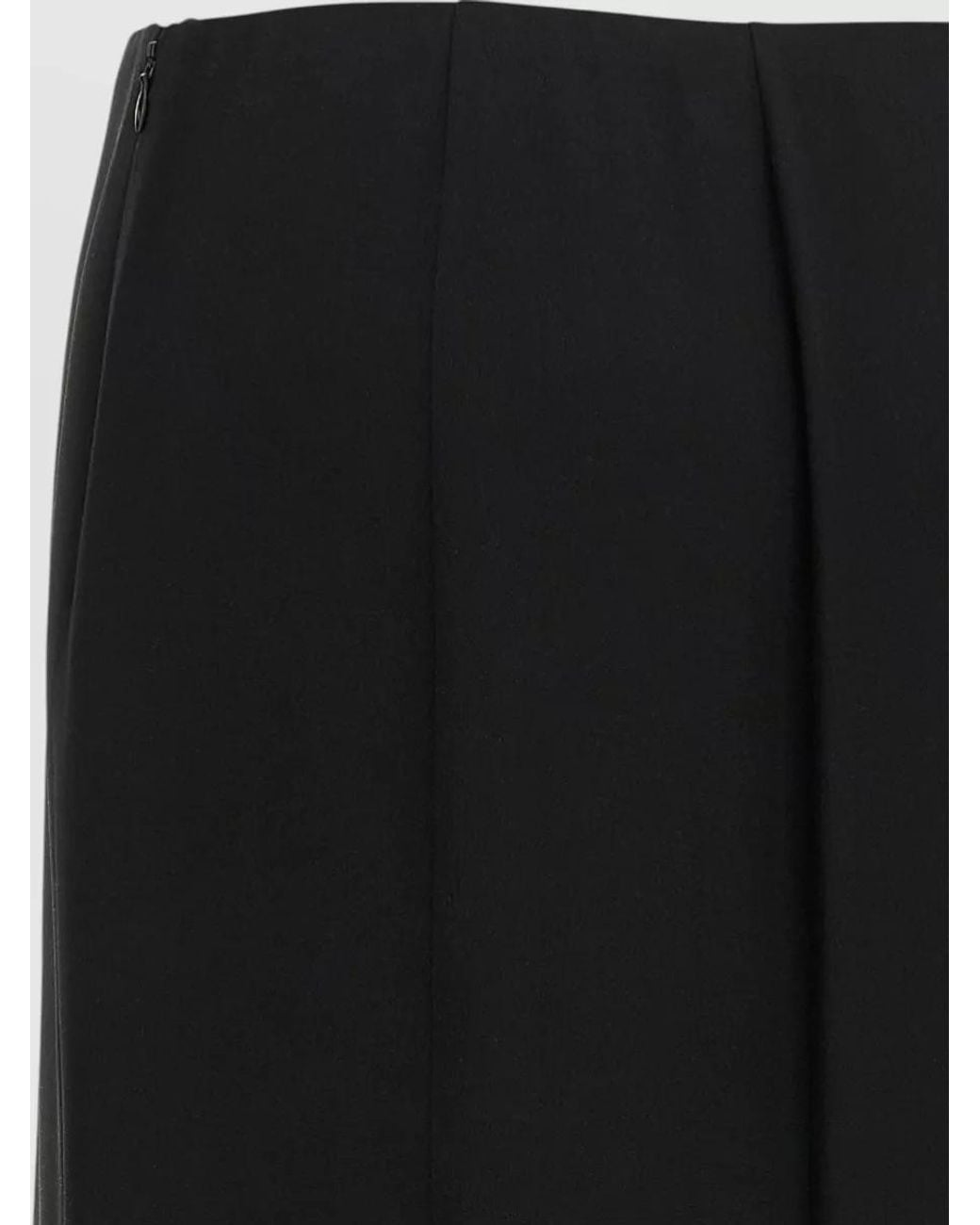 Valentino Garavani Black Silk Asymmetric Midi Skirt