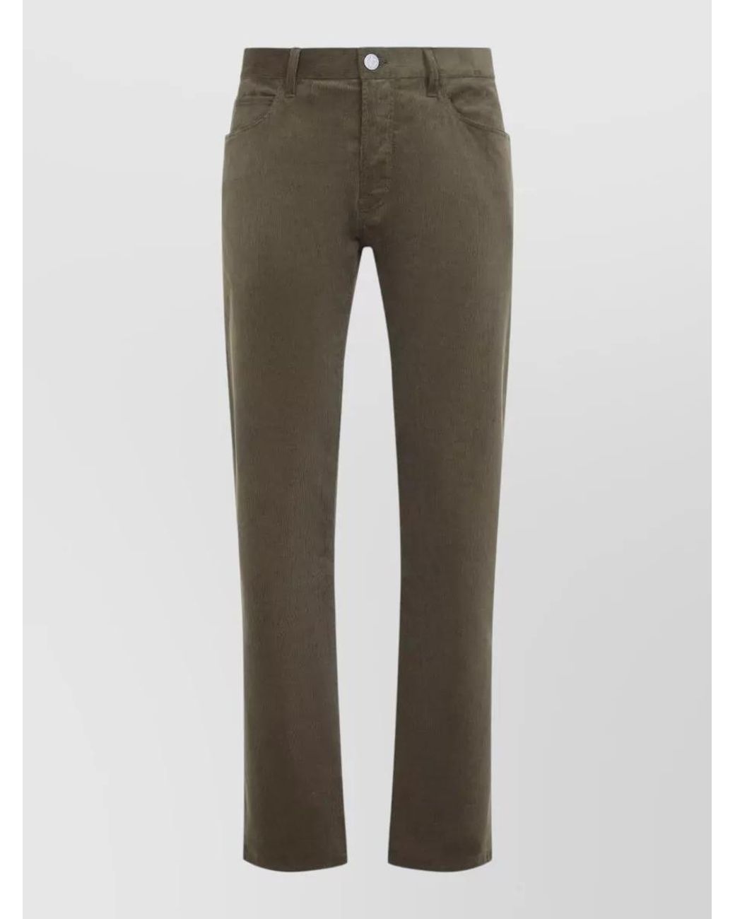 Giorgio Armani Gray Corduroy Straight-Leg Pants for men