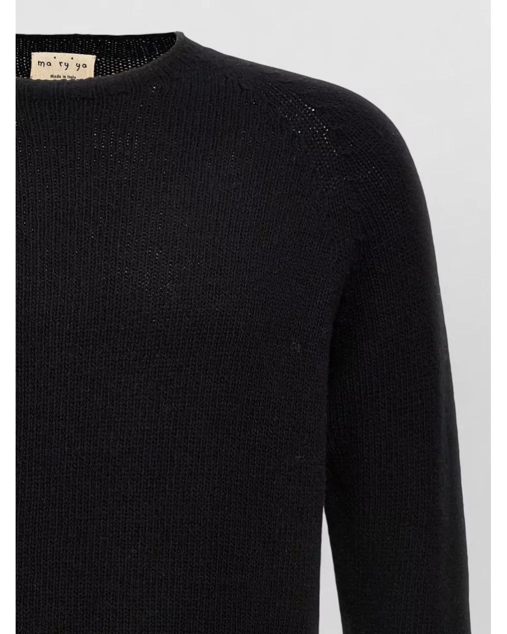Ma'ry'ya Black Cashmere Blend Crew-Neck Jumper for men