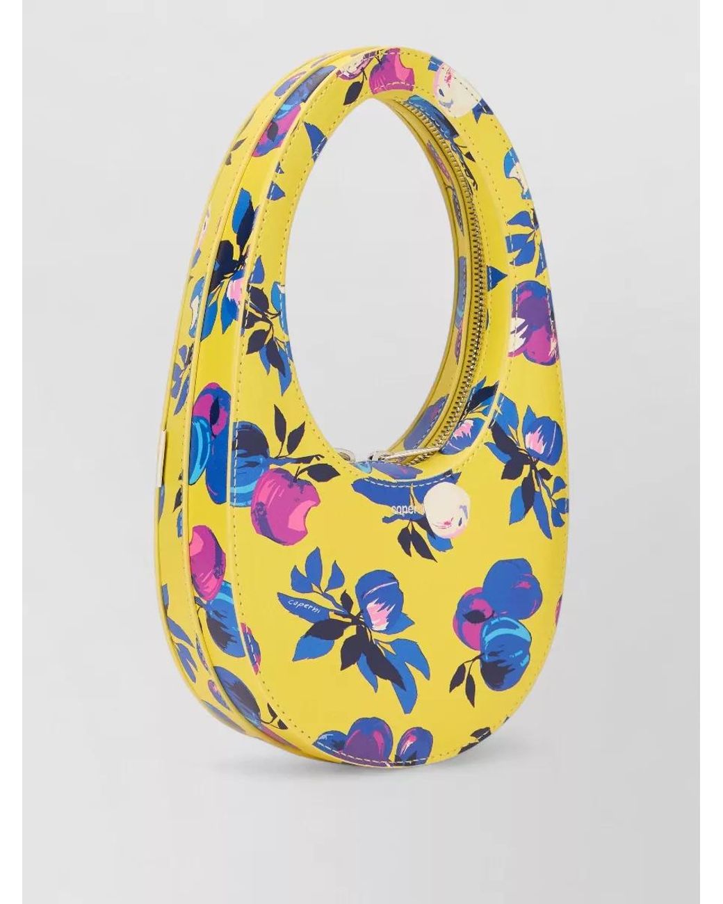 Coperni Blue Swipe Mini Floral-Print Shoulder Bag