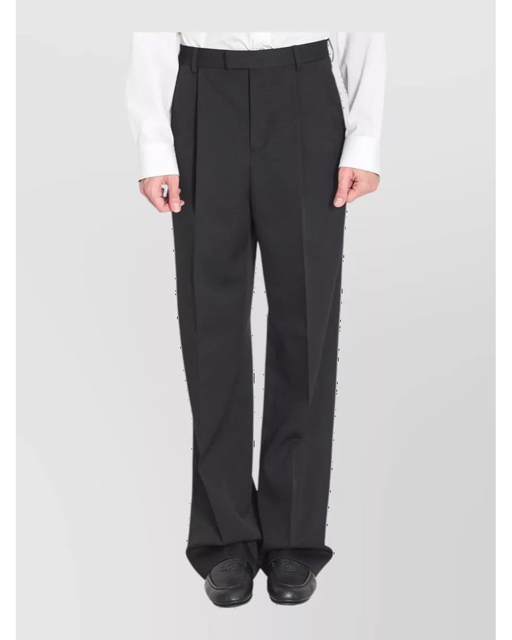 Céline Gray Wool High-Rise Straight-Leg Trousers for men