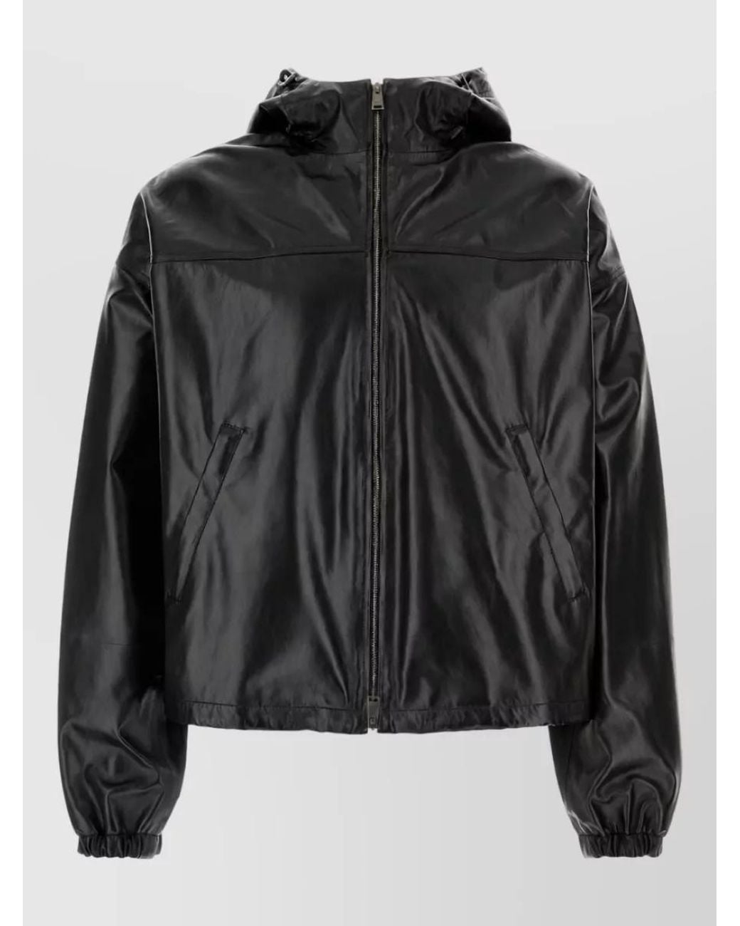 Fendi Black Leather Padded Jacket for men