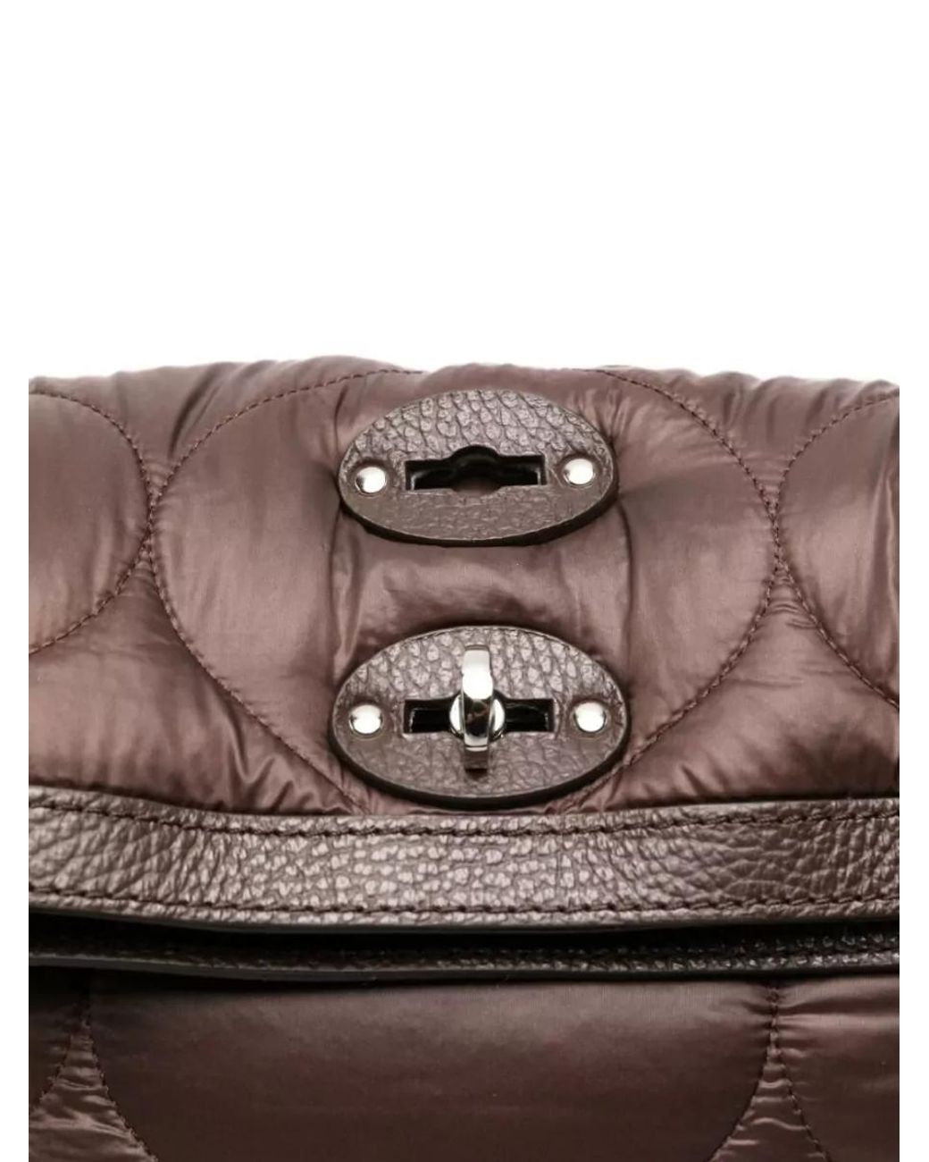 Zanellato Brown Leather Quilted Studded Tote Bag
