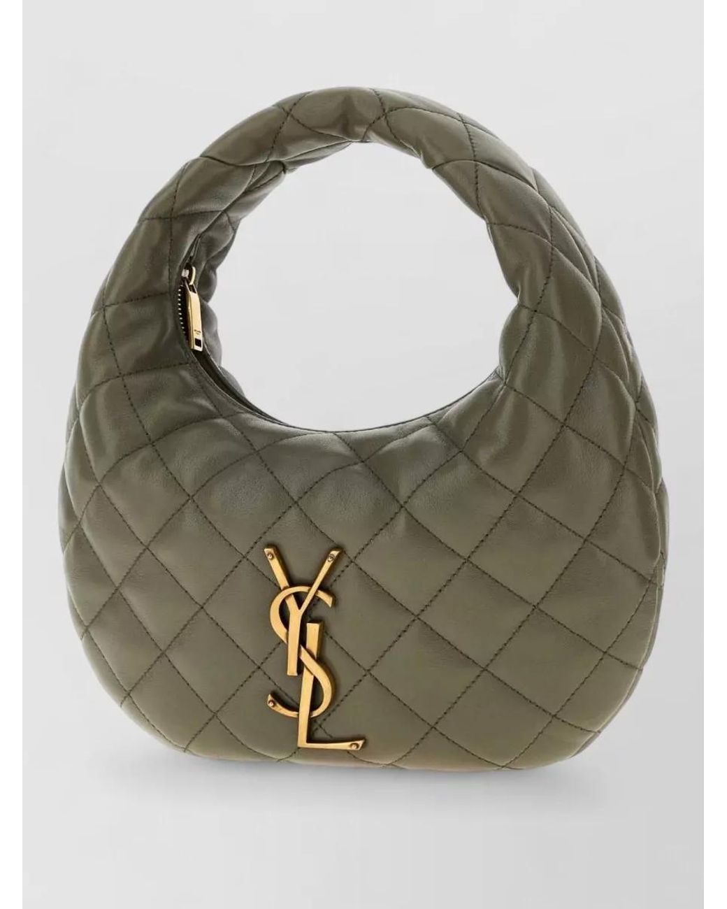 Saint Laurent Green Icarino Leather Clutch Bag