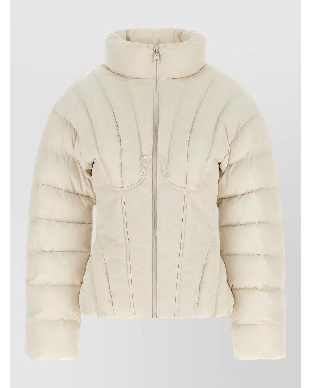 Elisabetta Franchi Natural Quilted Down Parka Coat