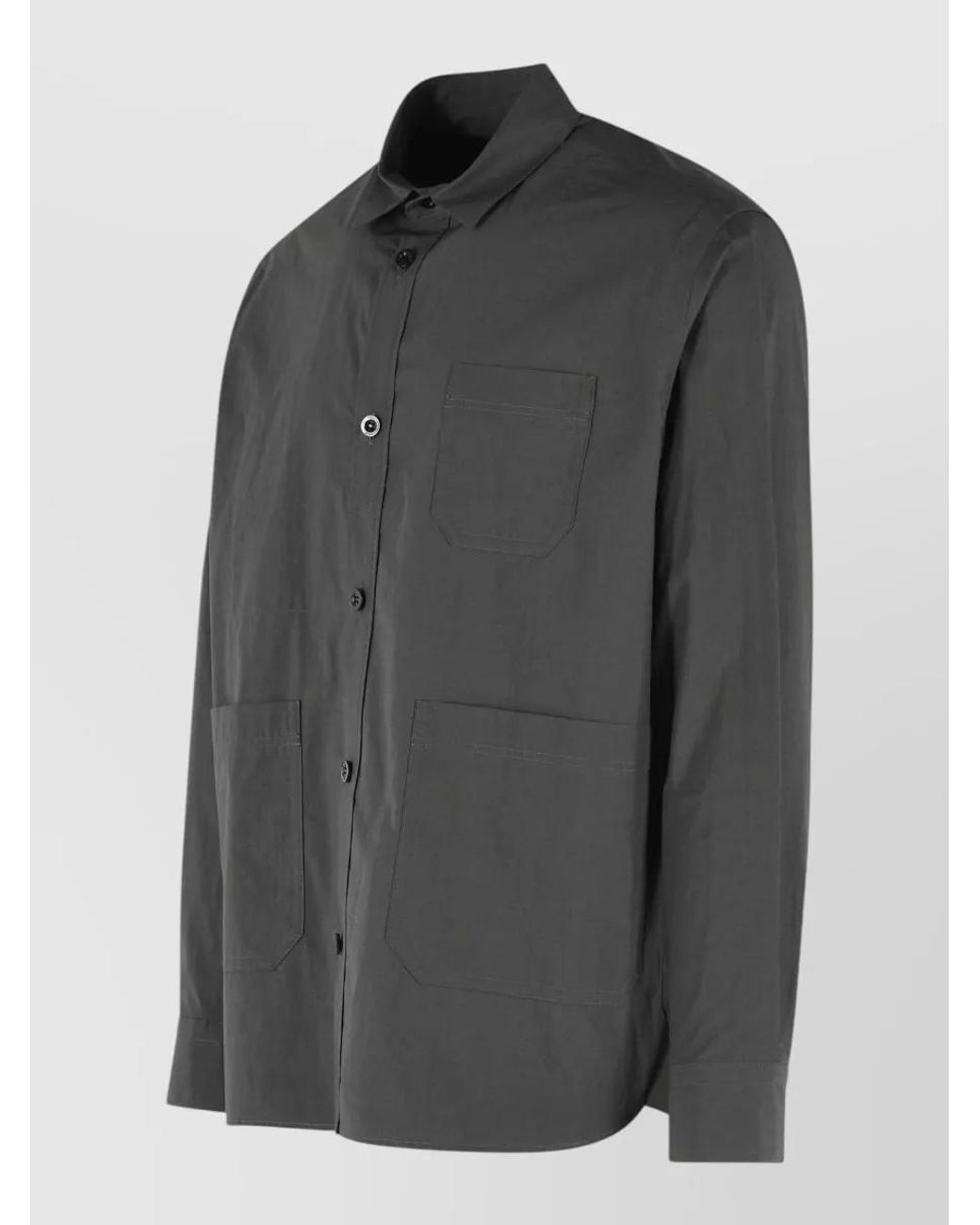 Sacai Gray Cotton Shirt Jacket for men
