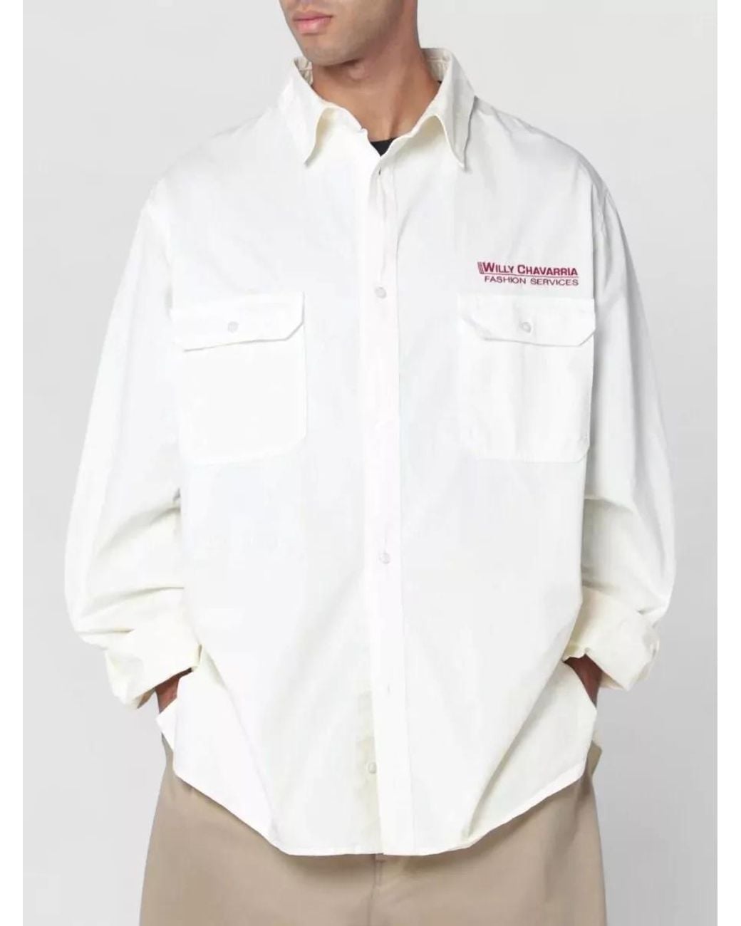Willy Chavarria White Cotton Shirt for men