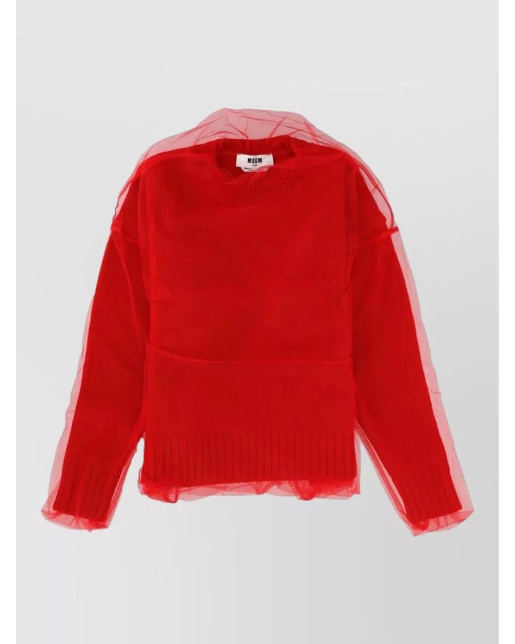 MSGM Red Merino Wool Jumper