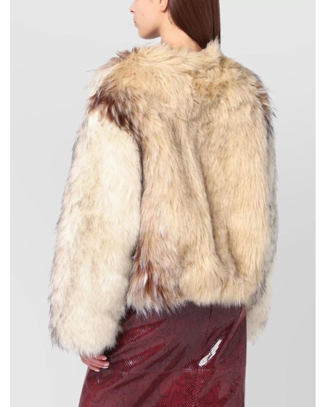 Halfboy Red Short Faux Fur Coat