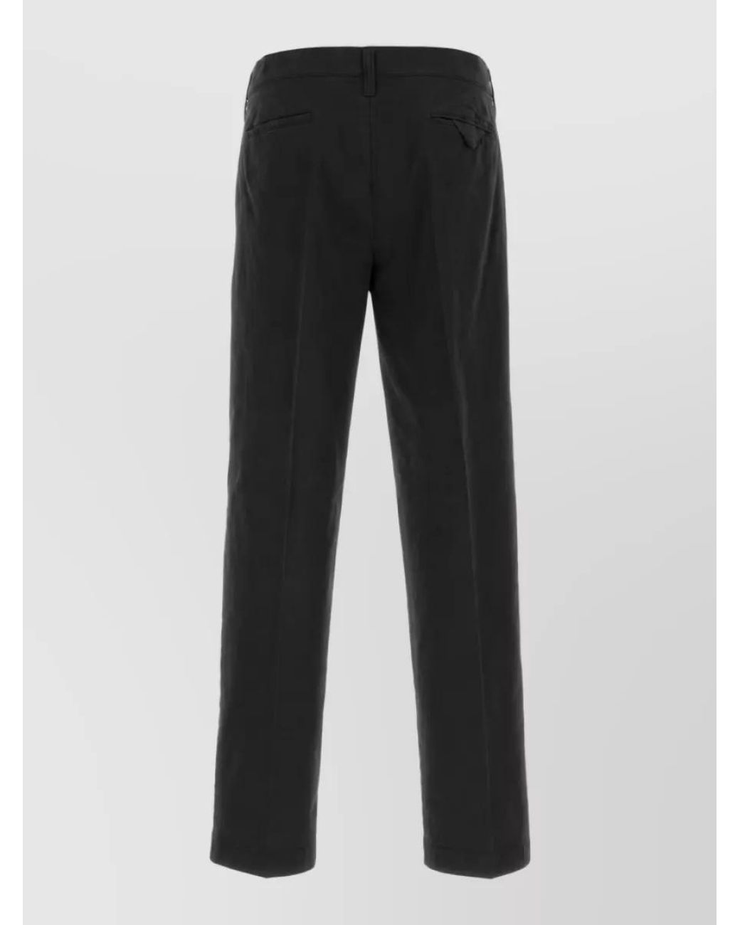 Prada Black Cotton Straight-Leg Trousers for men