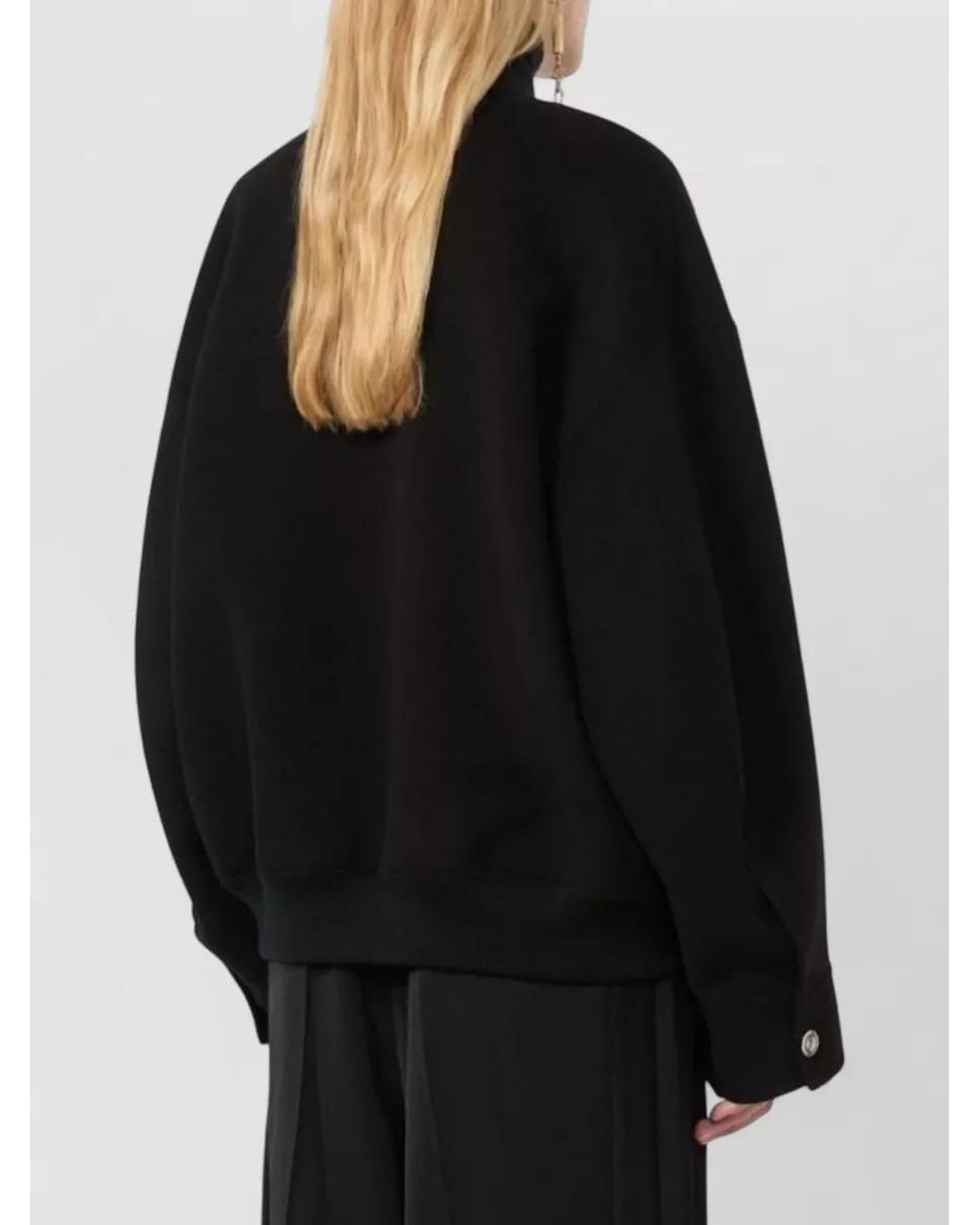 Sportmax Black Wool Regular-Fit Bomber Jacket