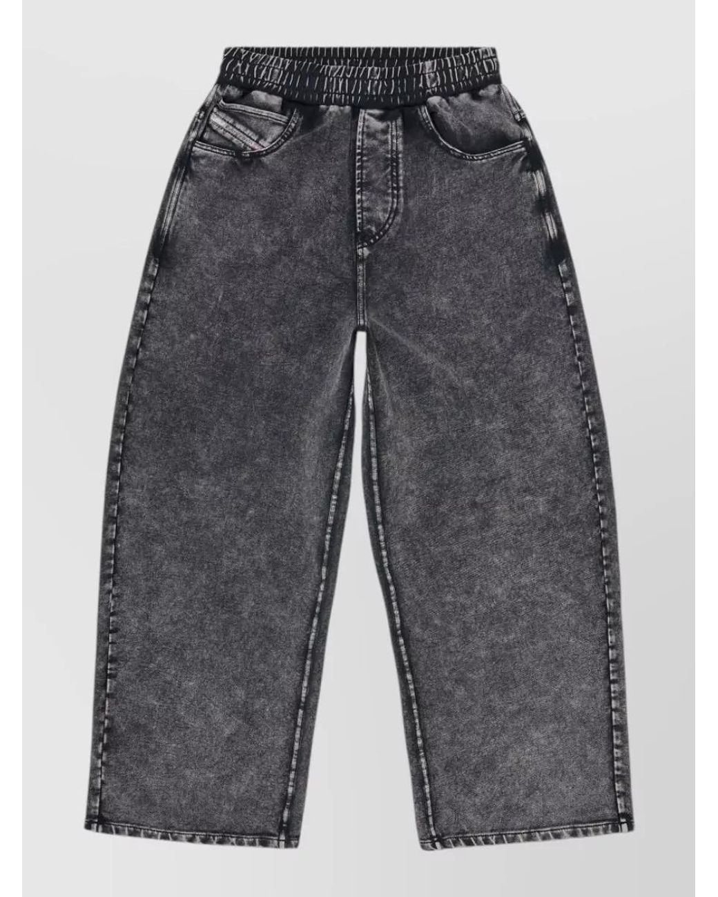 DIESEL Gray Wide-Leg Denim Jeans