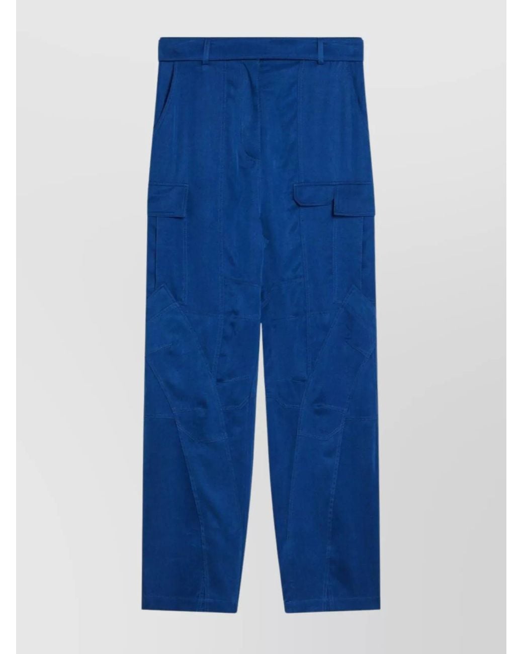 Ferragamo Blue Cargo Straight Trousers