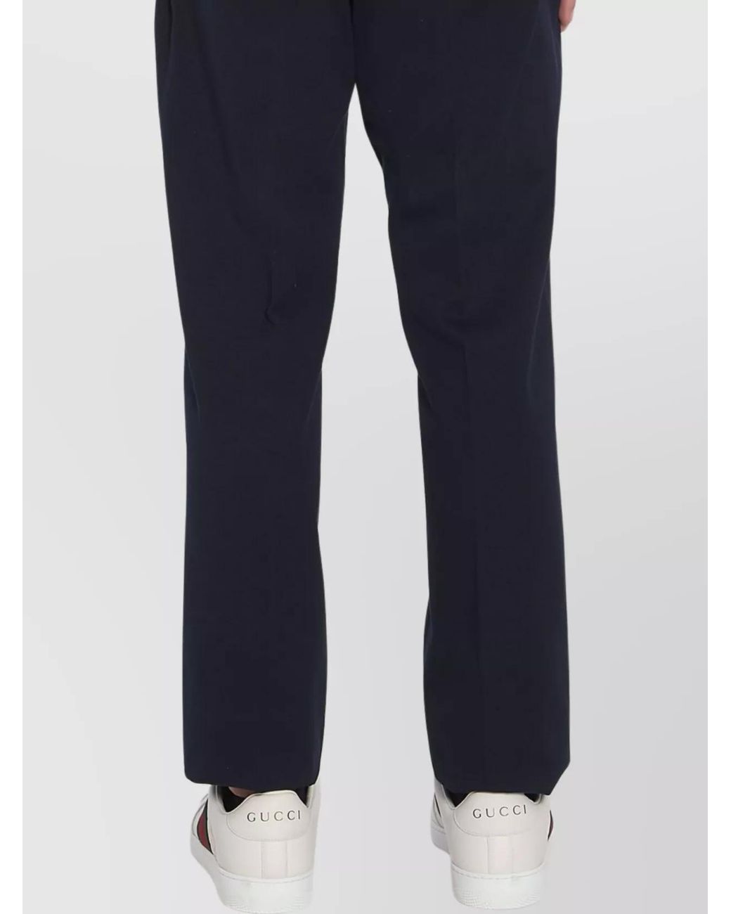 Gucci Blue Cotton Straight-Leg Tailored Trousers for men