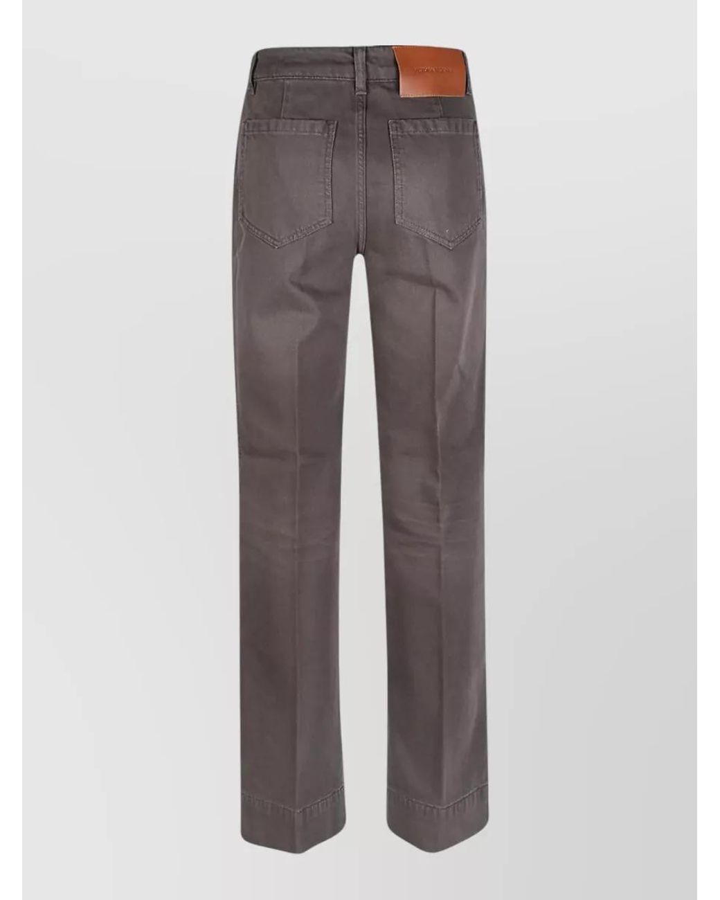 Victoria Beckham Gray High-Rise Wide-Leg Jeans