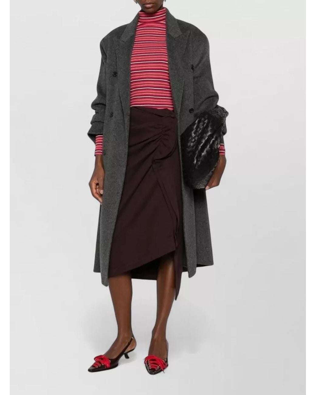 Dries Van Noten Purple High-Rise Midi Skirt