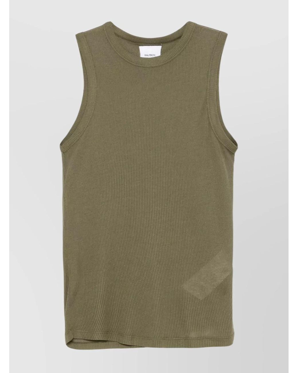 Halfboy Green Ribbed Sleeveless Tank Top