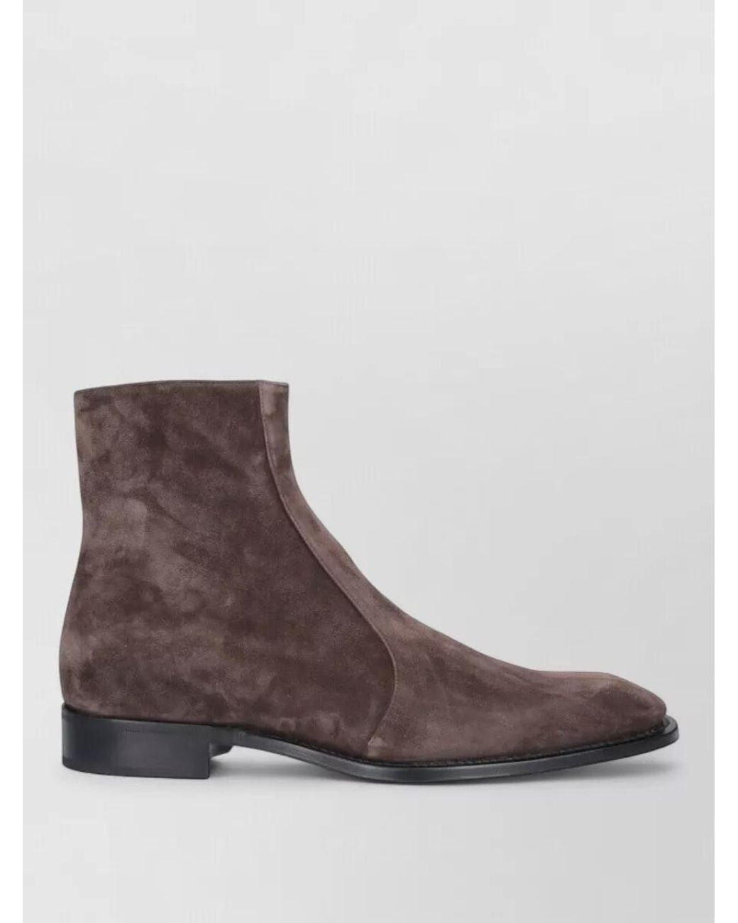 Saint Laurent Brown Leather Ankle Boots for men