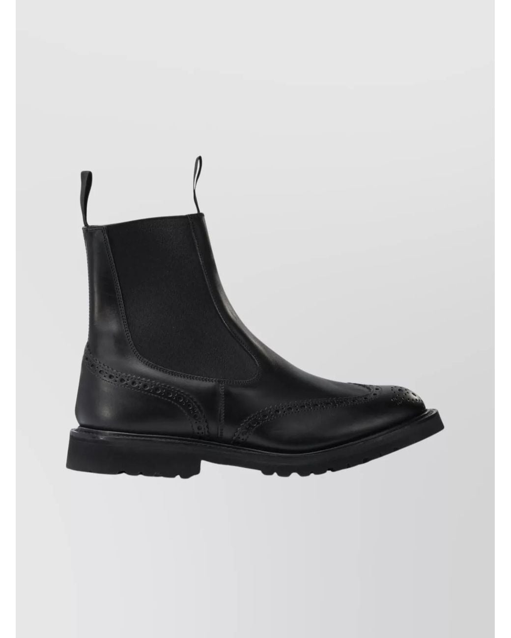 Tricker's Black Leather Ankle Boots for men