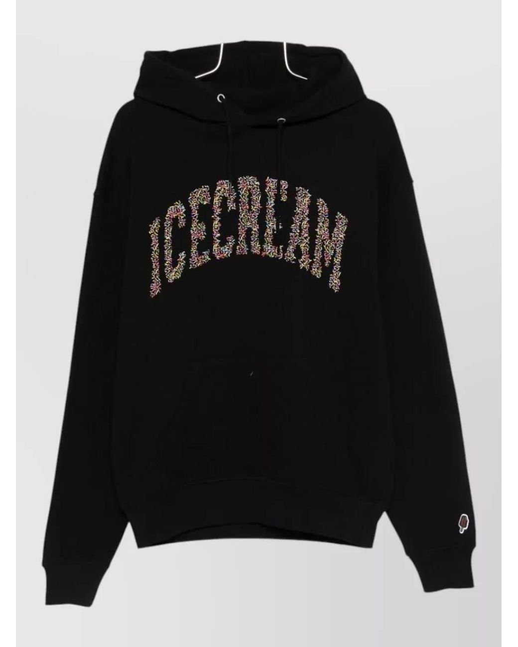 ICECREAM Black Logo Cotton Hoodie for men