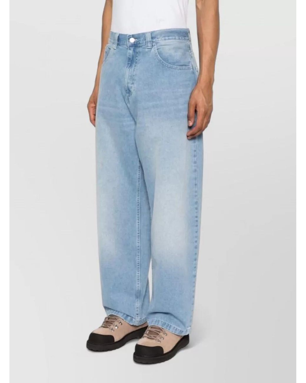 Carhartt Blue Denim Wide-Leg Loose-Fit Trousers for men