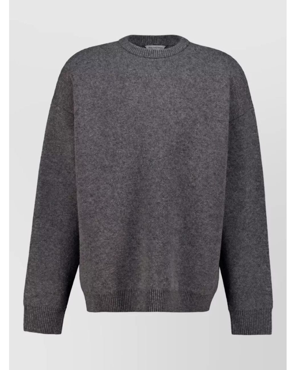Balenciaga Gray Wool Oversized Crewneck Jumper for men