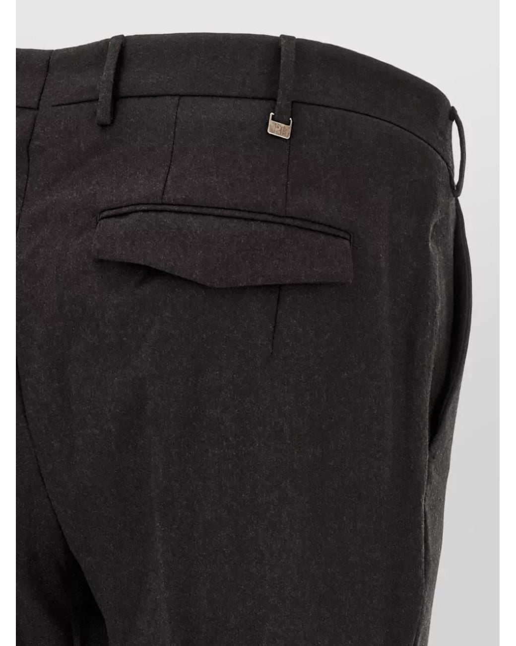 PT Torino Black Virgin Wool Tailored Trousers for men