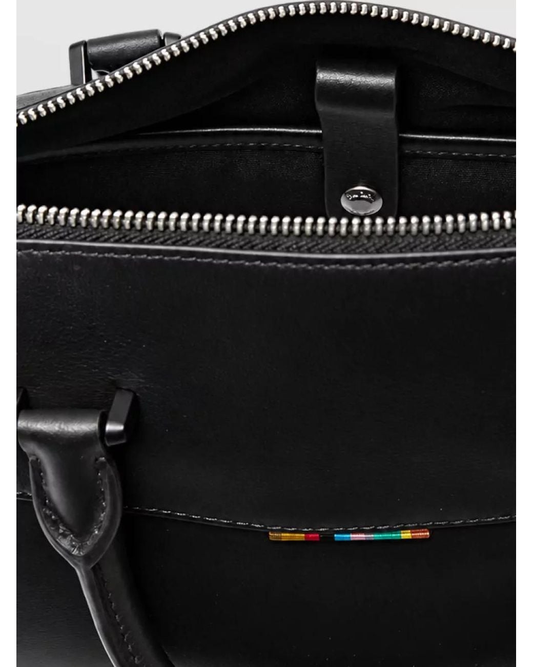 Paul Smith Black Leather Duffle Bag for men