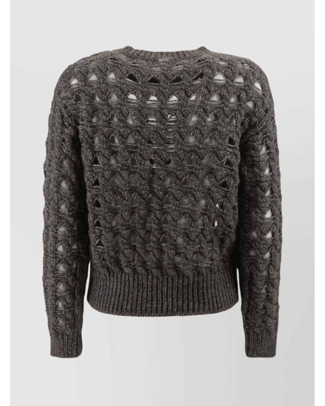 Herno Black Alpaca Wool Openwork Knit Jumper