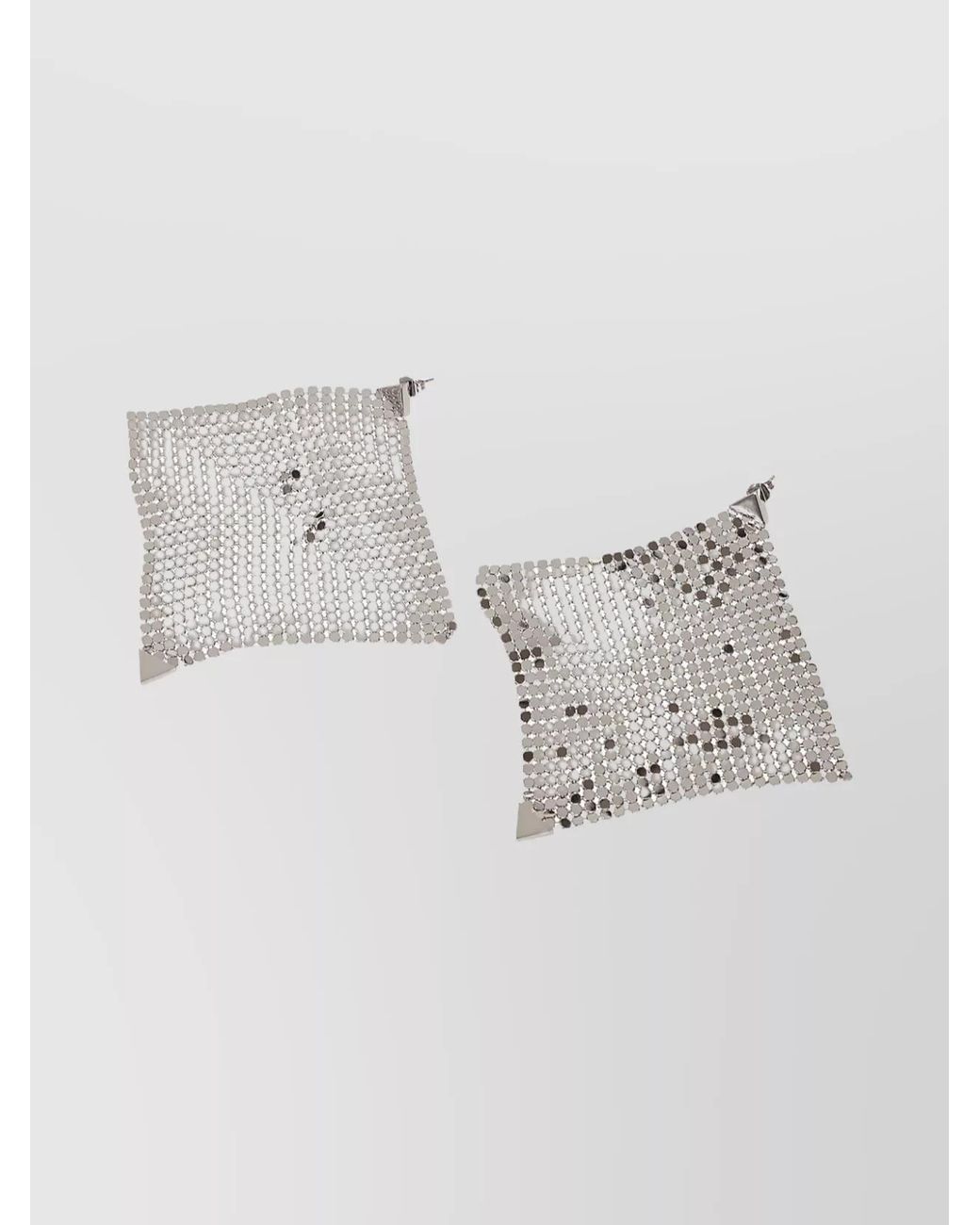 Rabanne Metallic Metal Mesh Drop Earrings