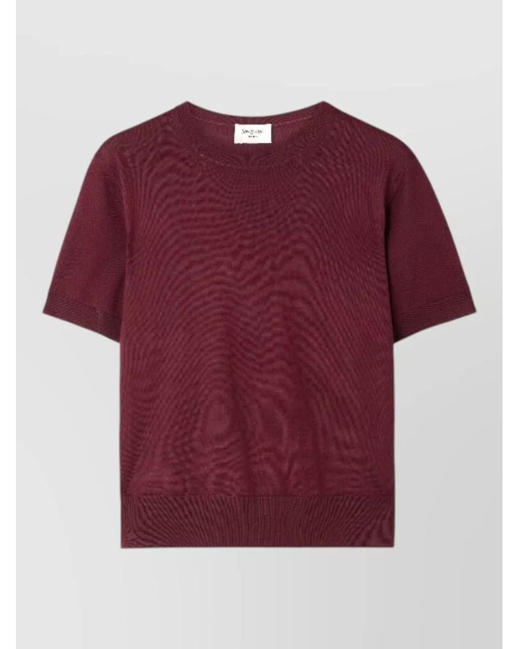 Saint Laurent Red Round-Neck Knitted Top