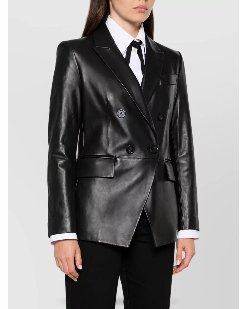 Emporio Armani Black Lamb Leather Blazer Jacket