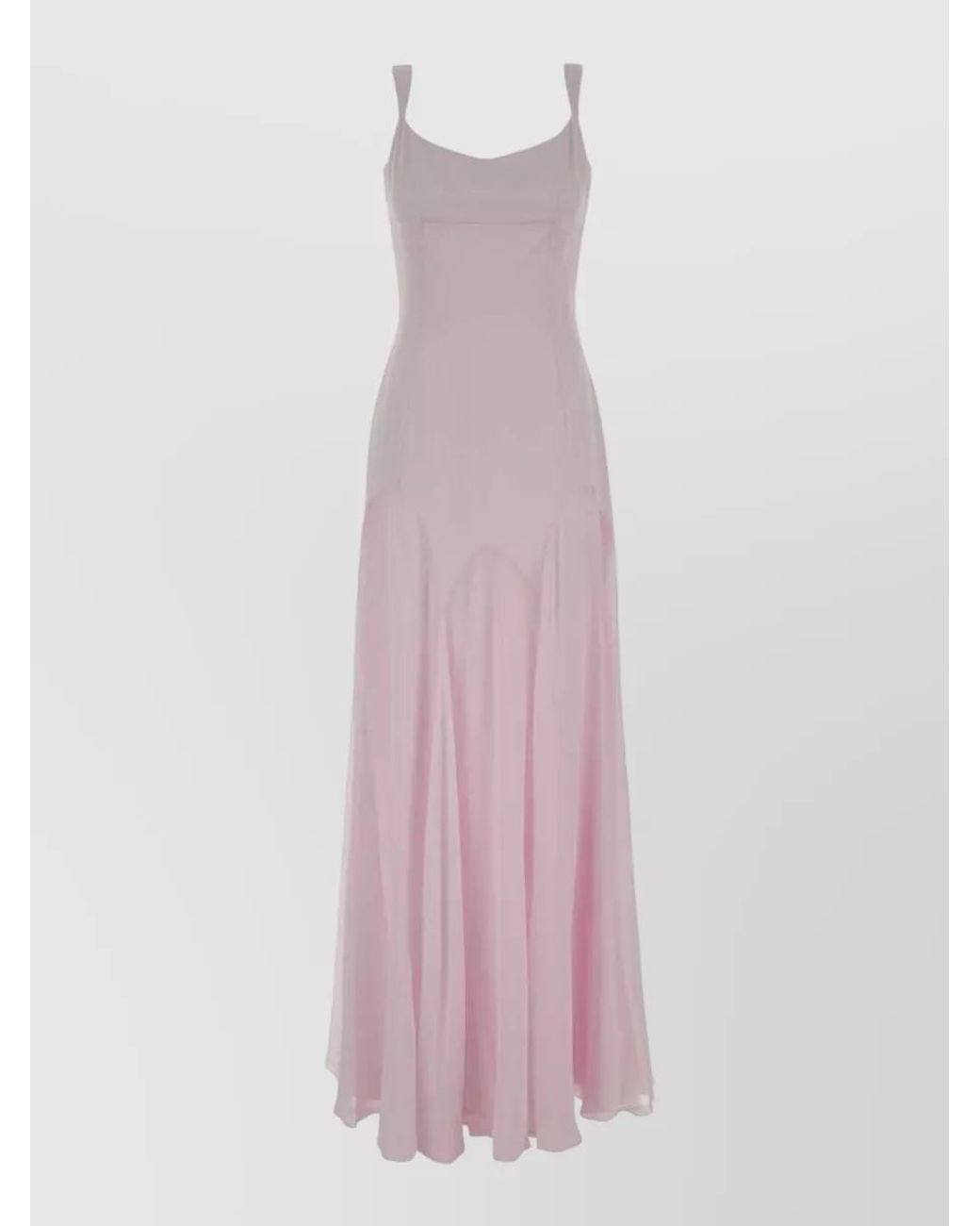 McQueen Pink Lilac Satin Long Dress