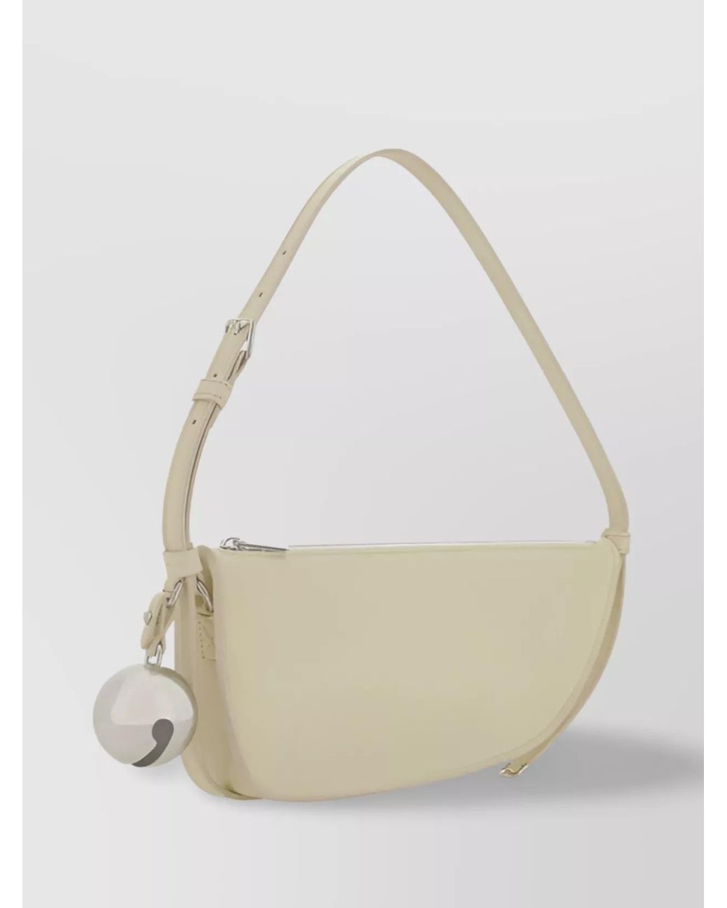 Burberry White Shield Mini Leather Shoulder Bag
