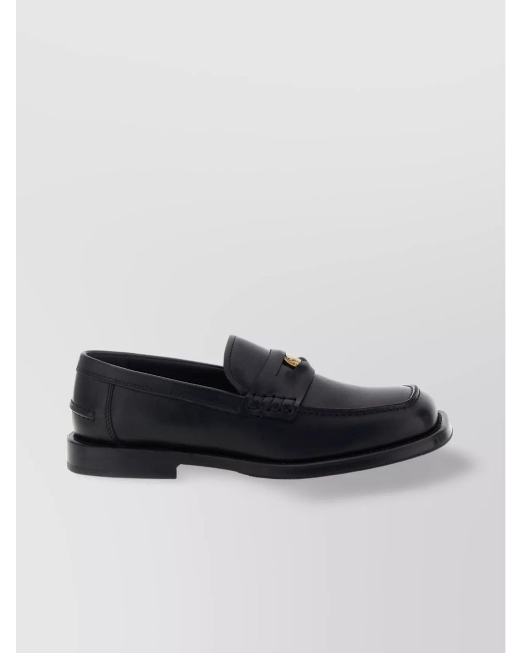 Moschino Black Leather Loafers for men