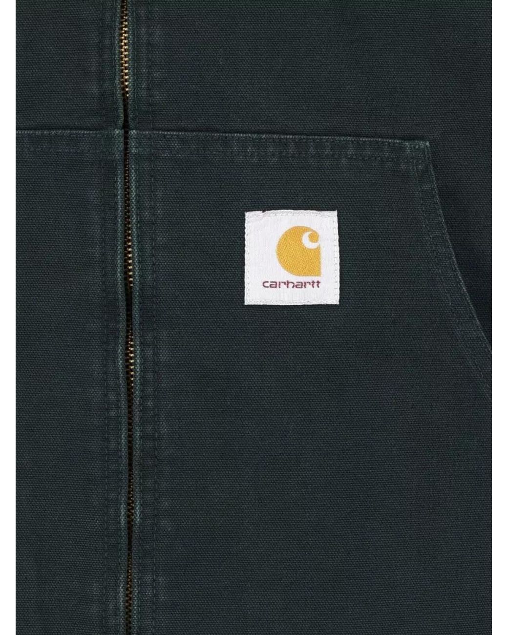 Carhartt Black Organic Cotton Hooded Loose-Fit Work Jacket for men