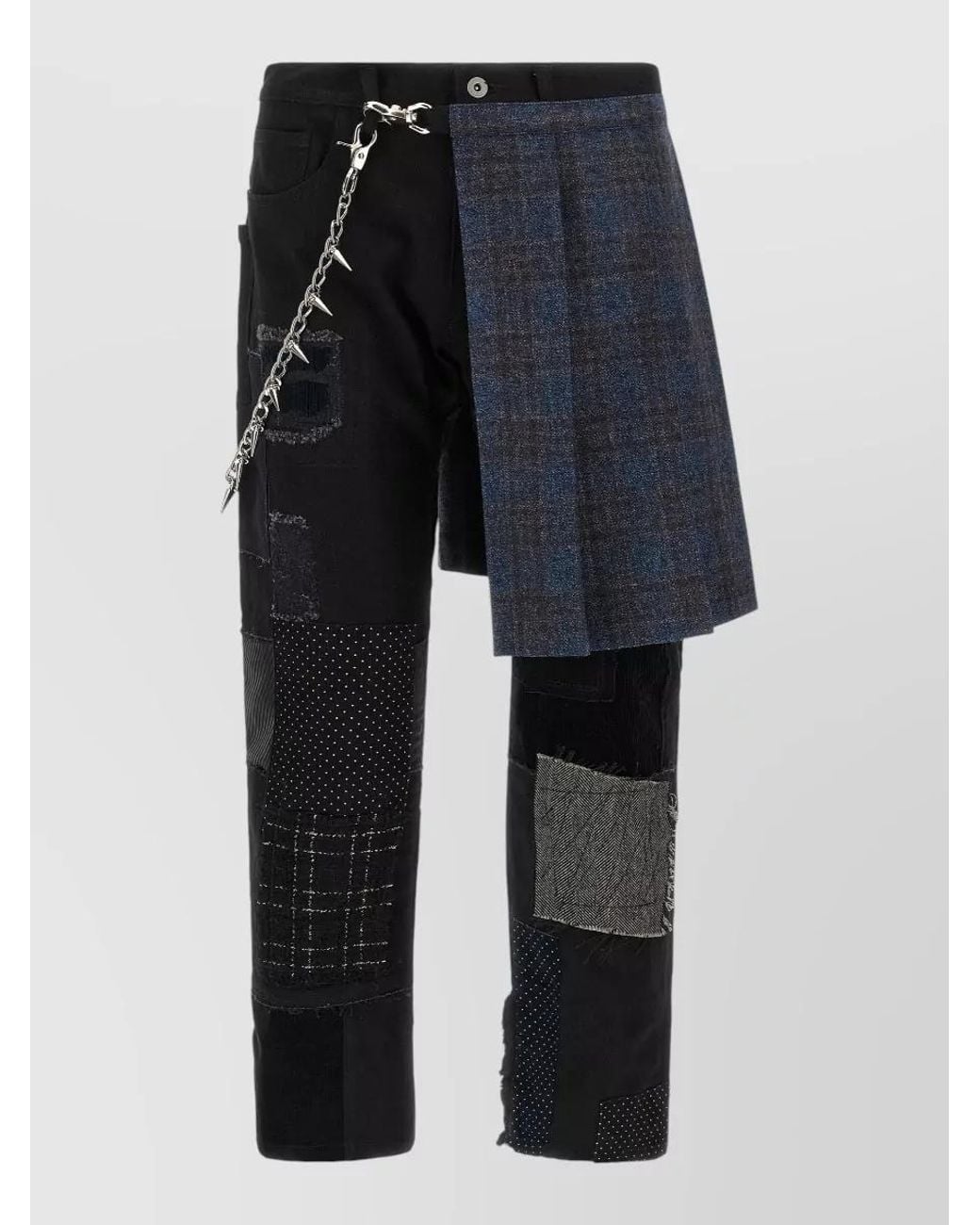 Junya Watanabe Blue Denim Patchwork Straight-Leg Jeans for men